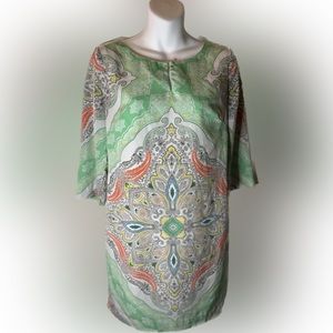 Banana Republic green boho dress with zipper size 2